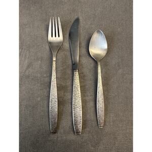 TWA Airlines First Class Cutlery 3 Piece Flatware Crosshatch Oneida Silversmiths